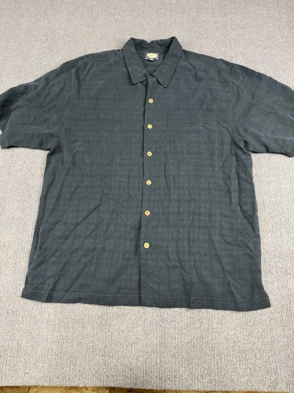 VTG Tommy Bahama Mens Black Golf Embroidered Camp Shirt More Par To Ya XL
